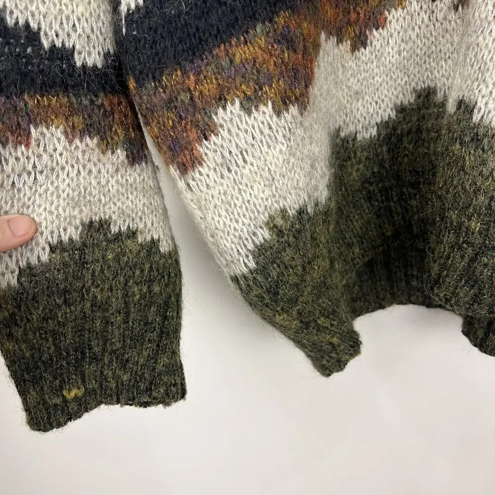 Vintage Zinia JK Narang Sz 38 Medium Mohair Blend‎ Geometric 80s Chunky Sweater